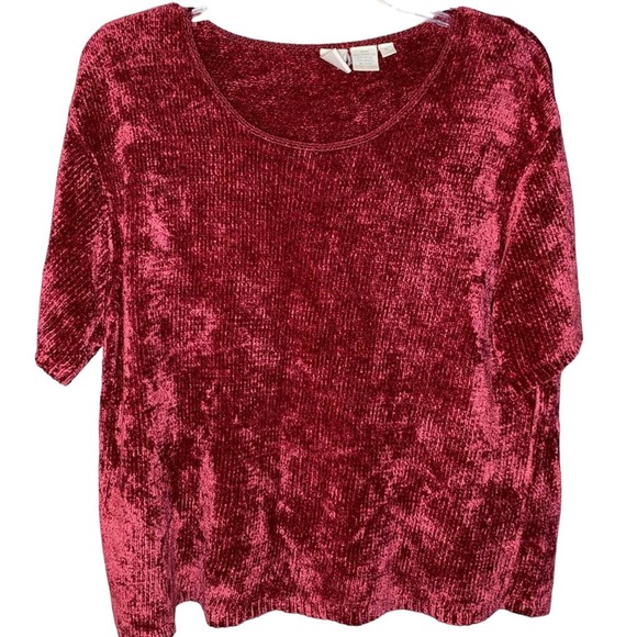 CW Vintage Sweater Short Sleeve Red XL - Picture 1 of 4